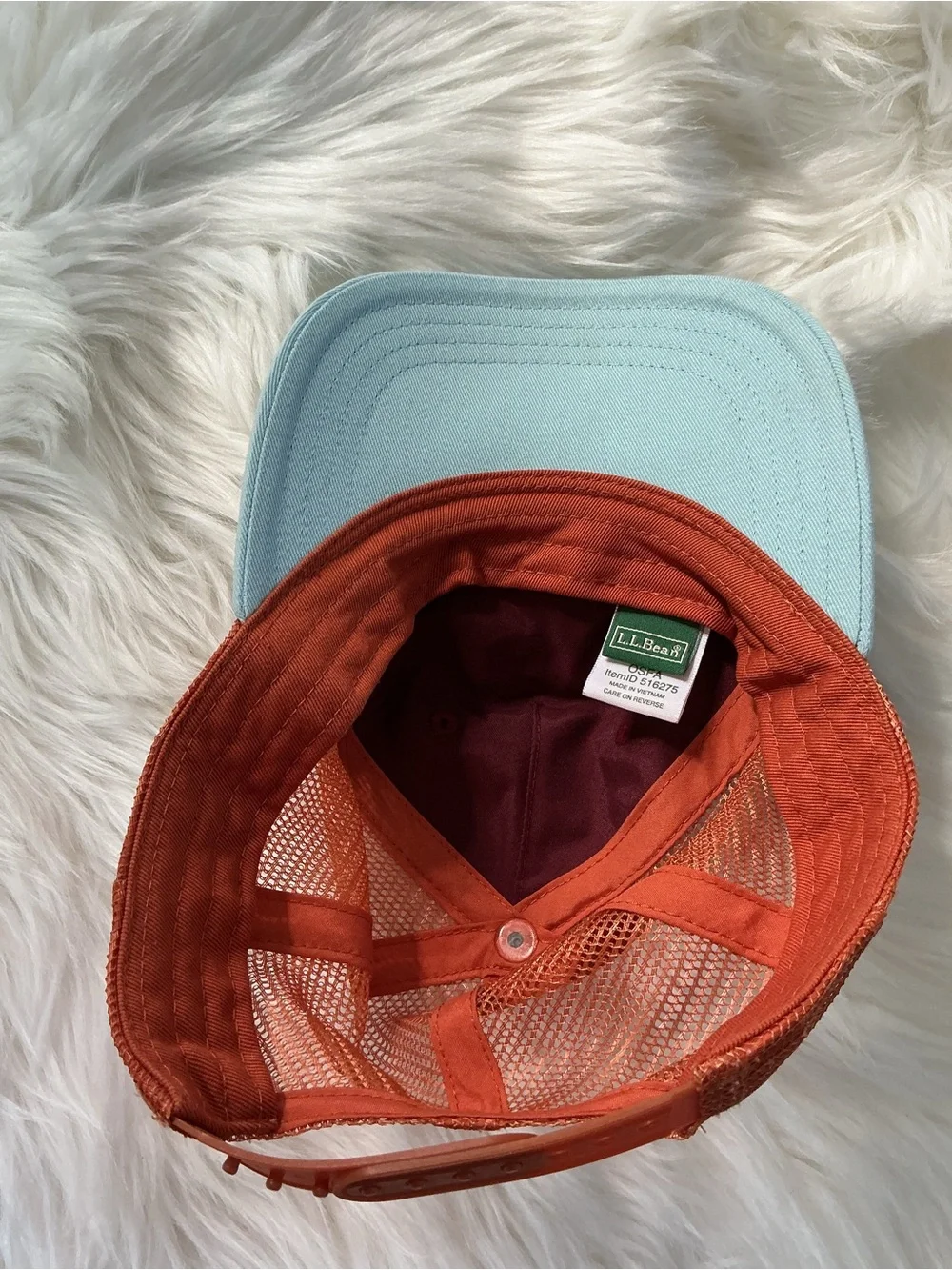 L.L. Bean Two-Tone Kids' Adventure Patch Cap - Maroon, Orange & Light Blue